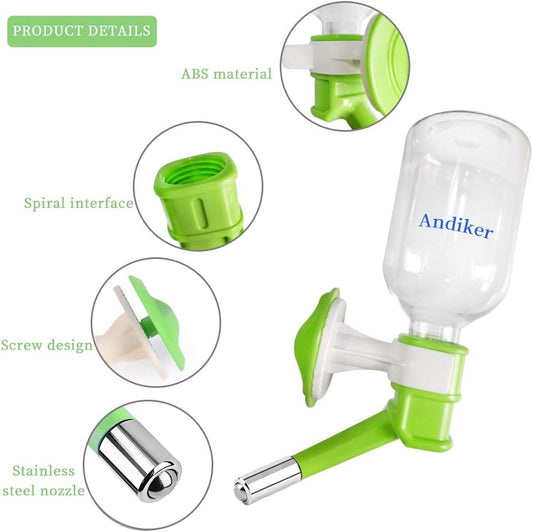 Dripless pet water dispenser, green