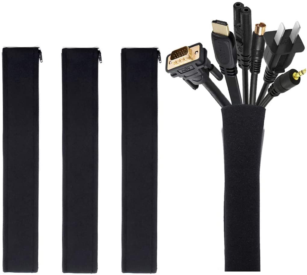 19-20 Inch Cable Organizer, Black, 4 Pack