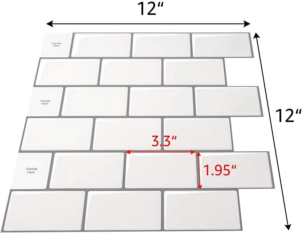 12 Inch 5 Layer Self Adhesive Backsplash