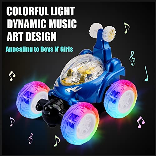 Rechargeable remote control car with lights and music, blue color