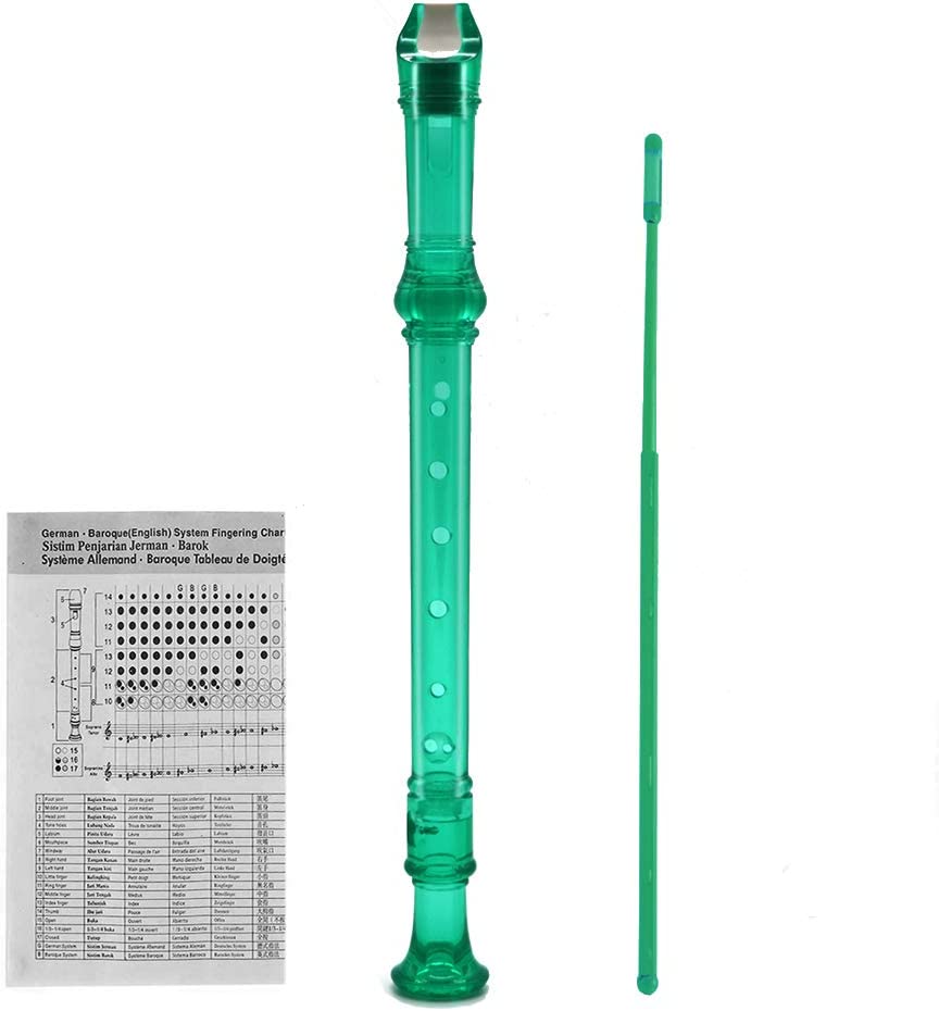 basic musical flute for school students, color: translucent green