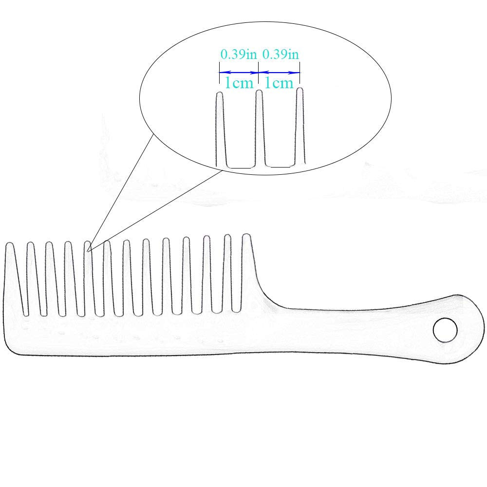 Wide tooth comb for curly hair, (green)