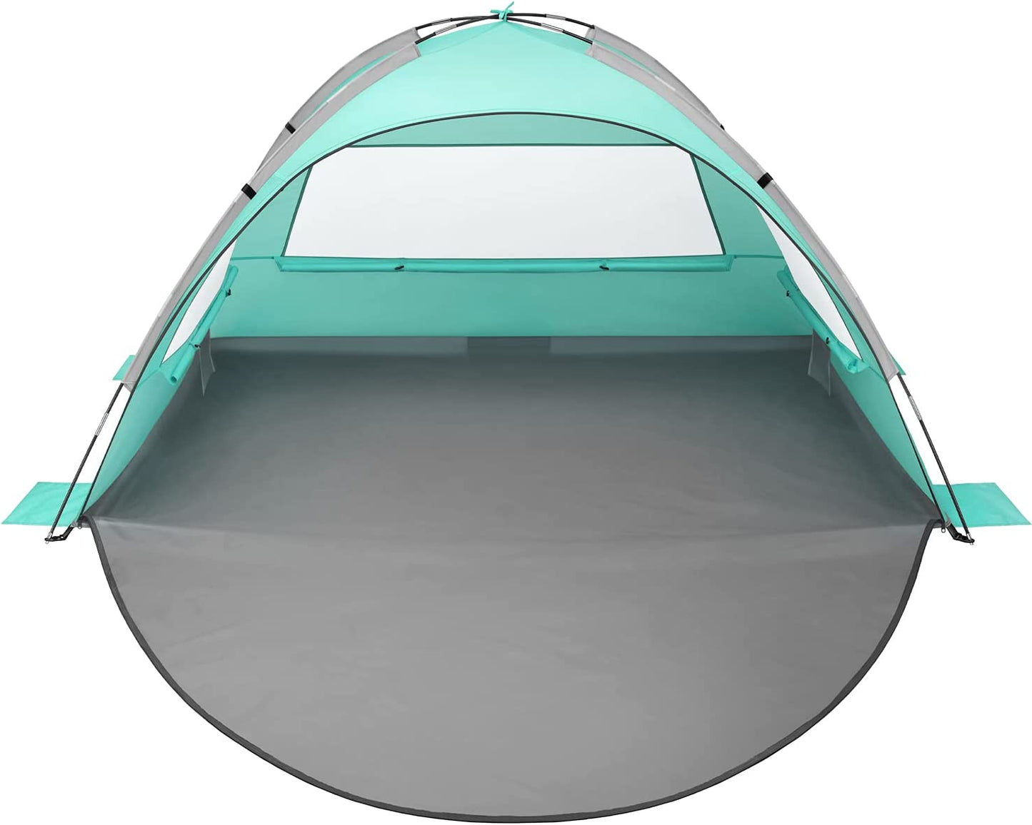 2-3 person portable sun tent with ventilation mesh, light green