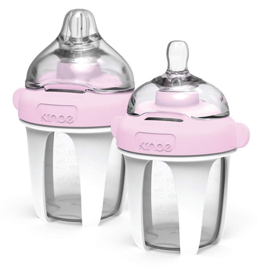 4-Ounce Silicone Baby Bottle (2-Pack, Pink)