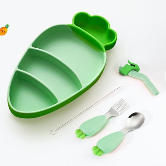 Plates for Baby, of Silicone, (Green Radish)