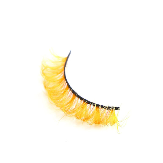 18mm Short Style False Eyelashes 1 Pair (Yellow)