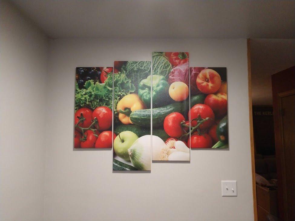 Wall painting, printed on canvas (colorful vegetables) 4 pcs