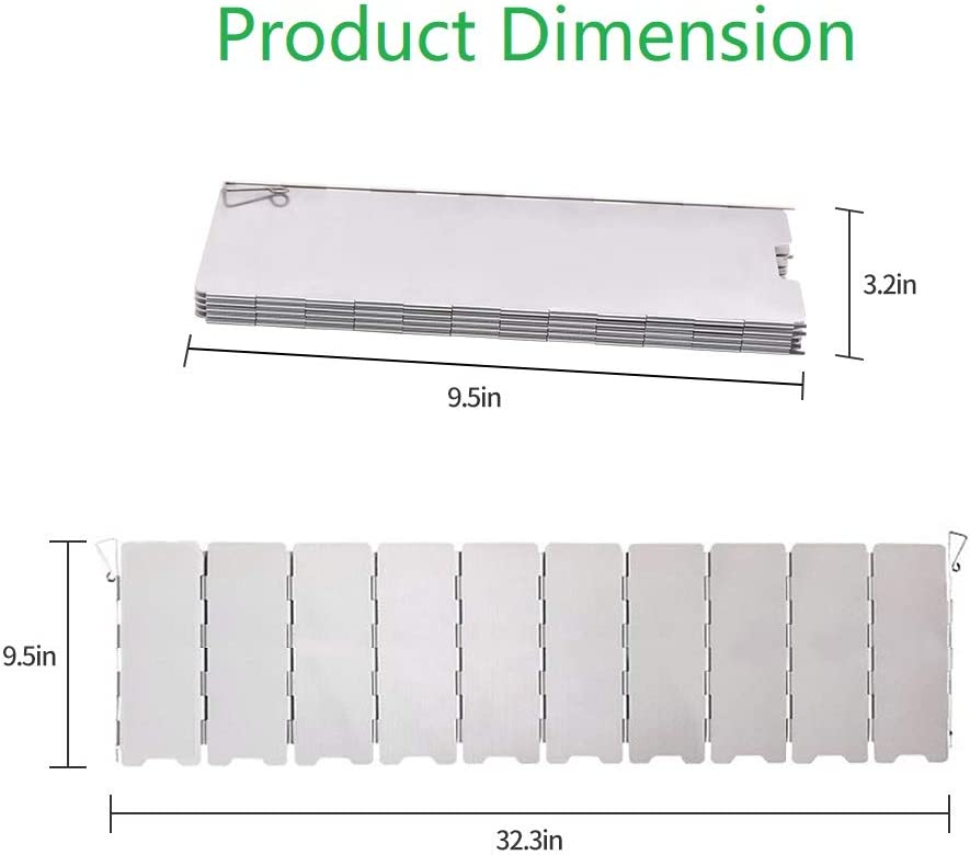 10-Plate Stove Windshield, Aluminum Folding for Camp Burner