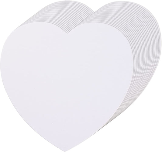 72 pieces of big heart paper cutouts, Color: White