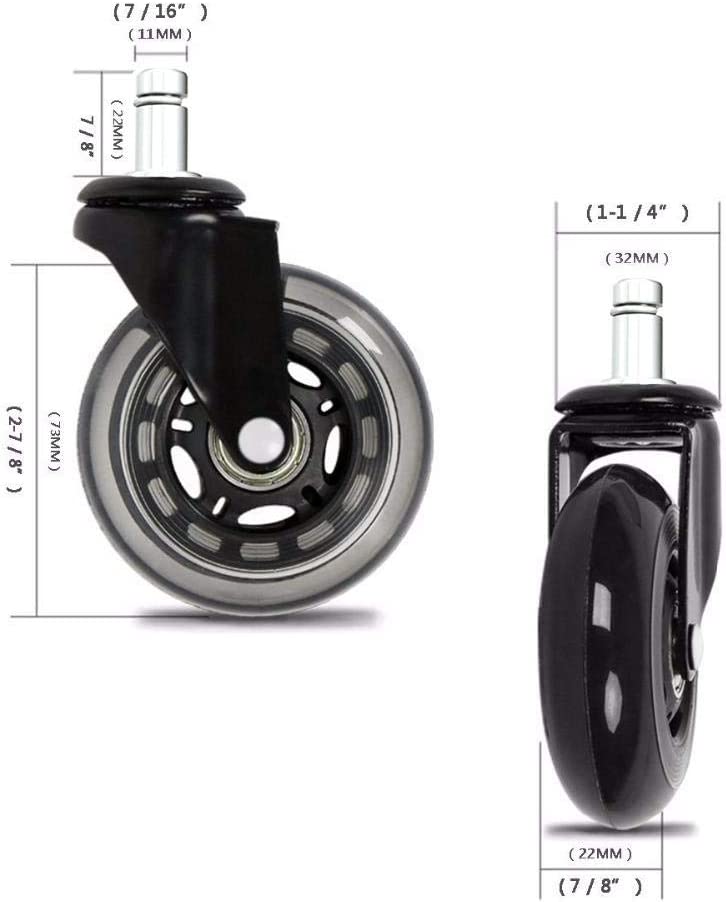 Office chair caster wheels set of 5 heavy duty & safe