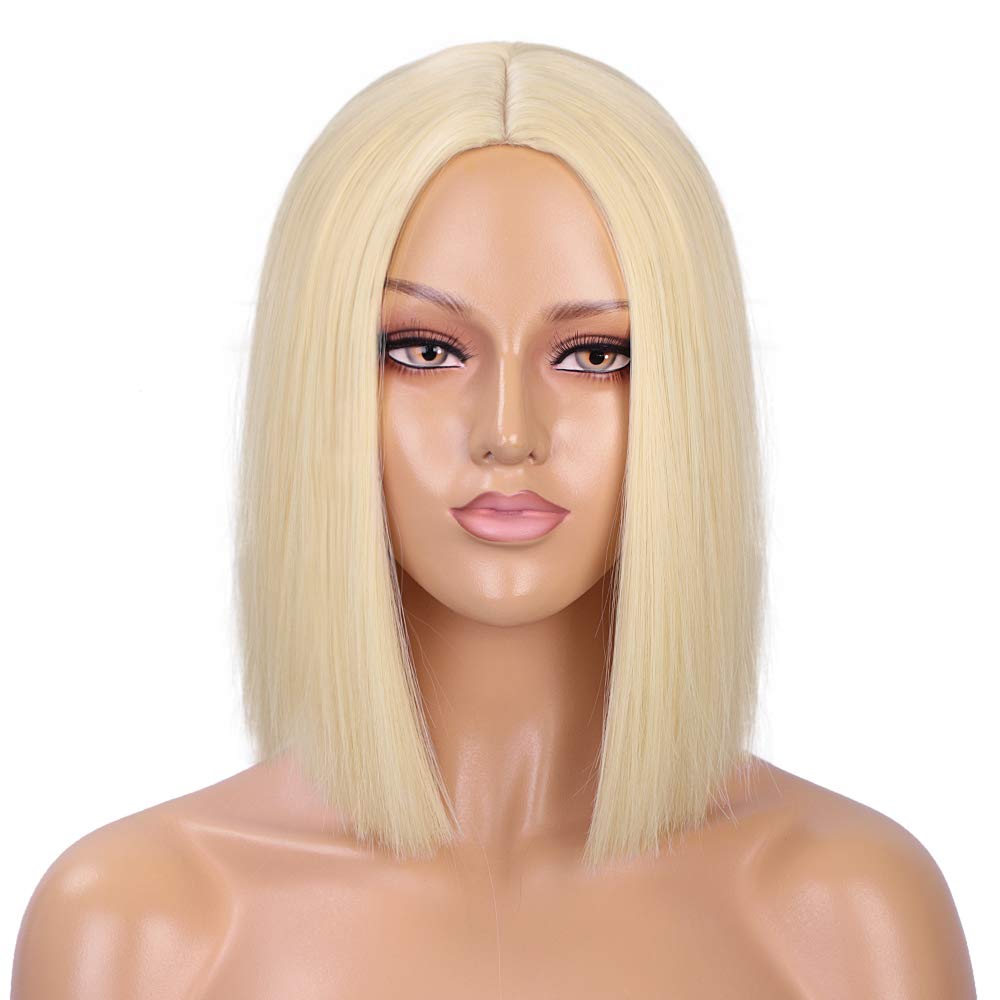 12 Inch Bob Style Straight Cut Wig (Blonde)