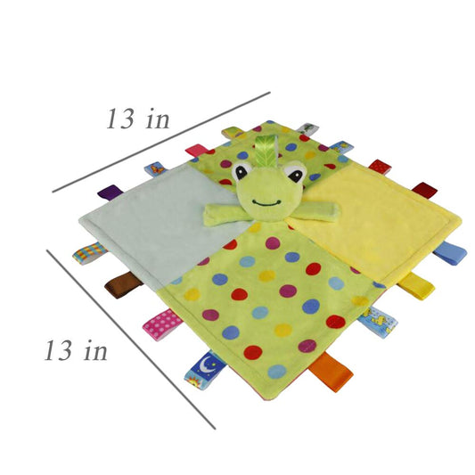 Baby blanket with stuffed animal, Green Frog