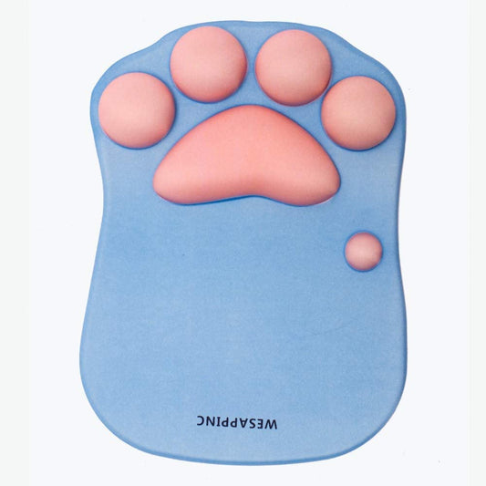 Cat Paw Pattern Mouse Pad (10.7 x 7.8 x 0.9 inches) (Light Blue)