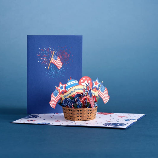 Americana Basket Pop-up Card – Fourth Of July