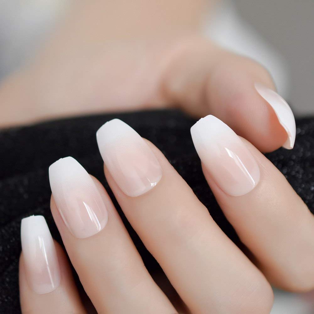 False Nails Full Nails, (white and pink), Color: Z982