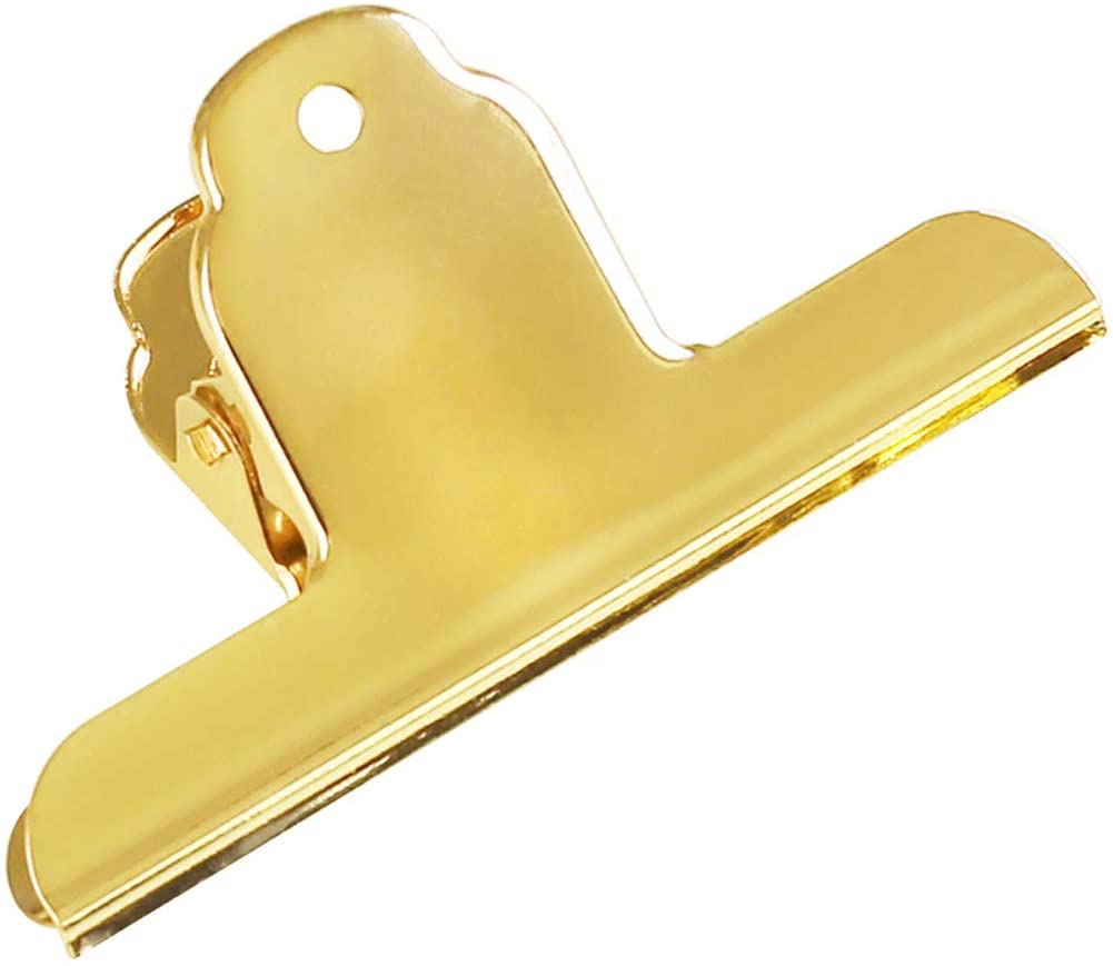 3-Pack Large Metal Clips (5 7/10-Inch, Gold)