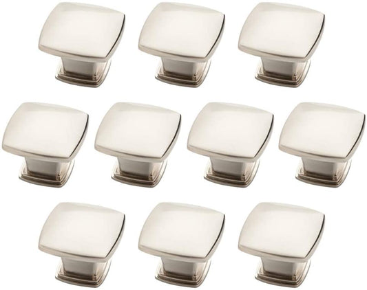 1-1/5" (30mm) Square Cabinet Knobs - 10 Hardware, Satin Nickel