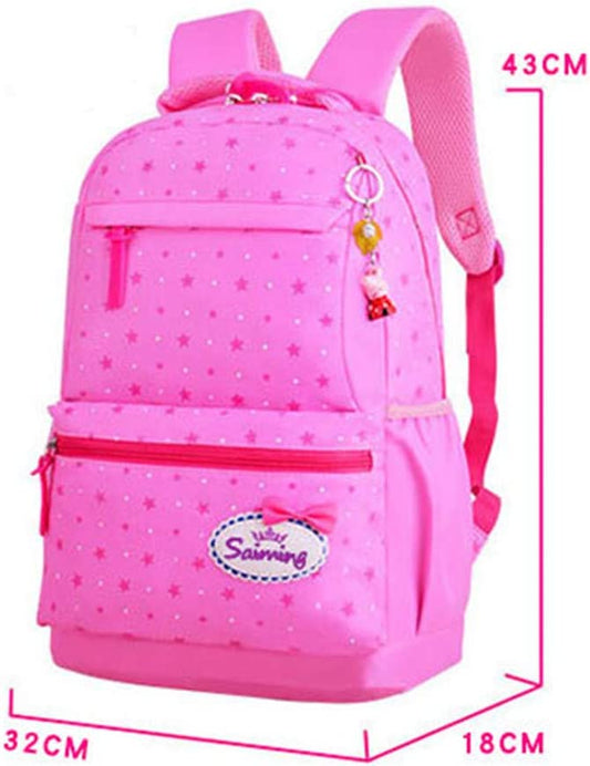 Backpack with star print and big bow, color: pink