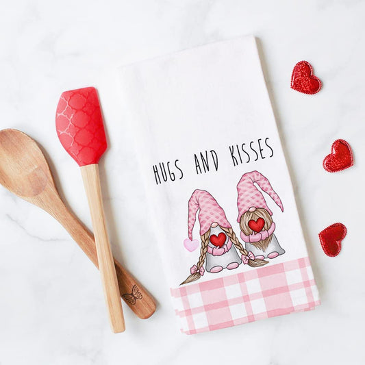 Pink Heart Dish Towels 18x26 Inches Set of 2