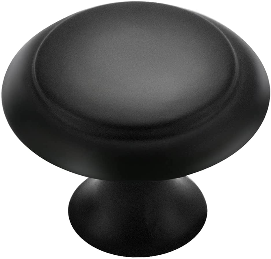 10 x 1.2 Inch (29mm) Matte Black Zinc Alloy Cabinet Knobs