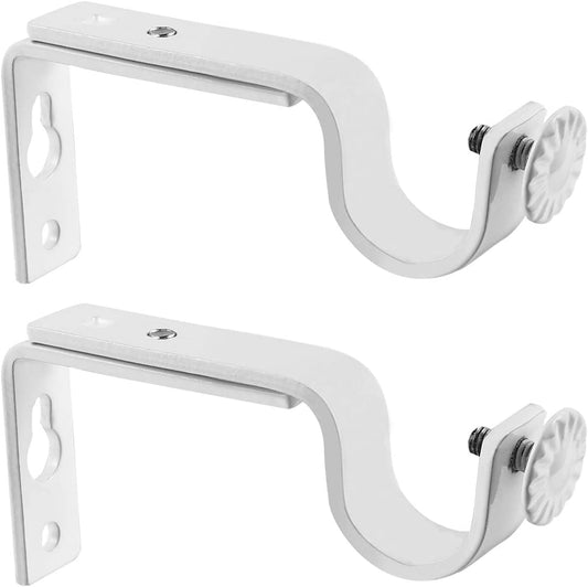 2 Adjustable Curtain Rod Bracket, Color (White)