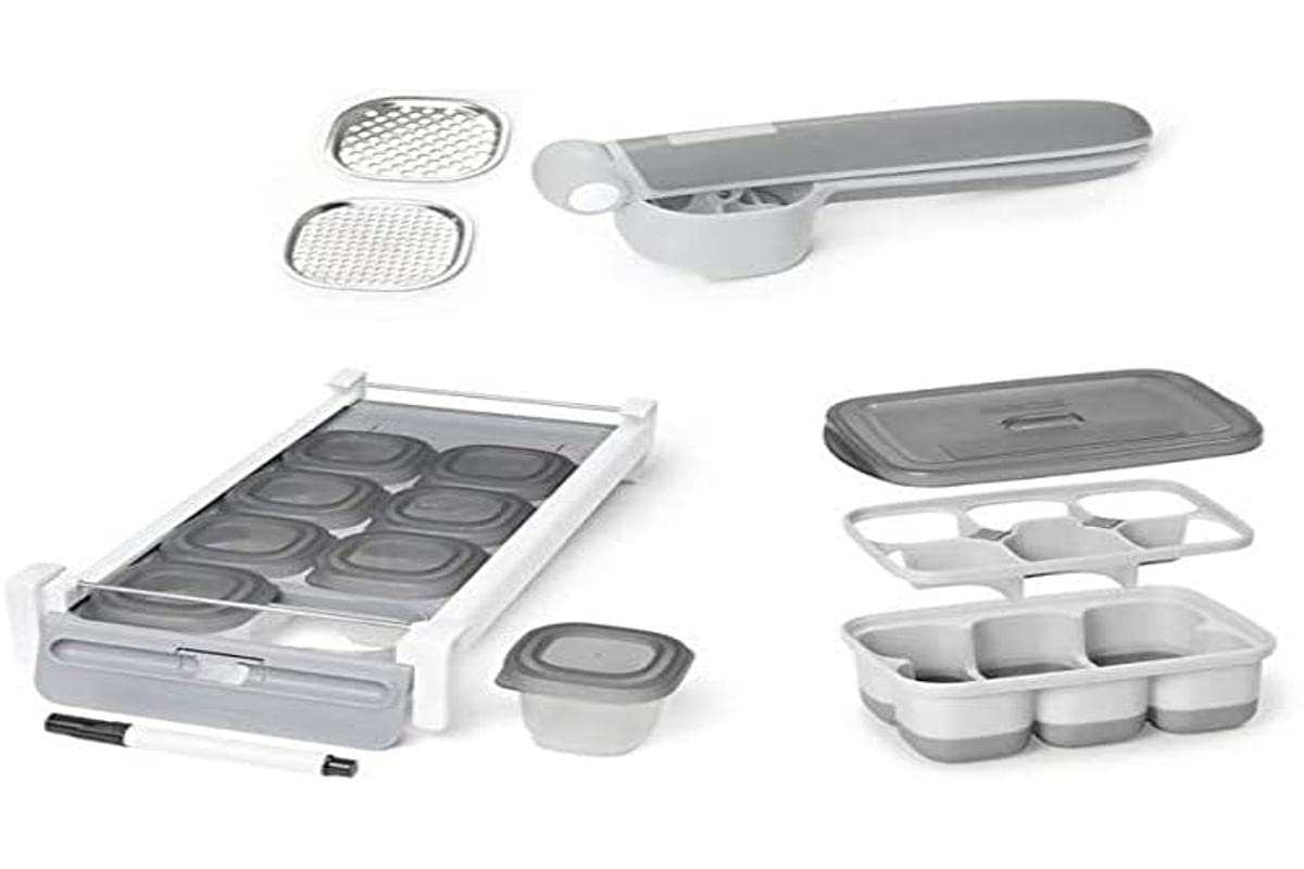 Baby Food Prep and Storage Set, Color: Gray