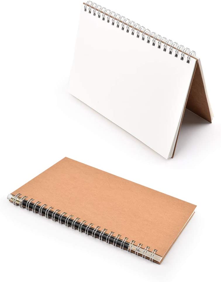 Blank Spiral Notebook, 100 Pages/50 Sheets, 7.5" x 5.1"