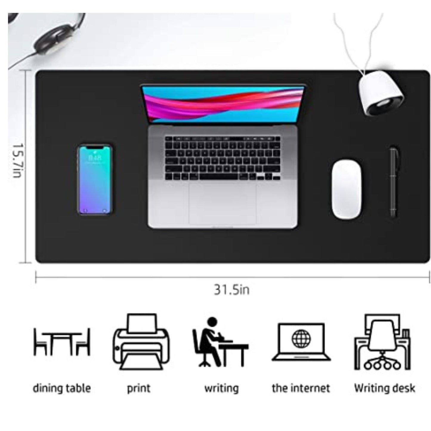 Leather Desk Protector Non-Slip Mouse Pad