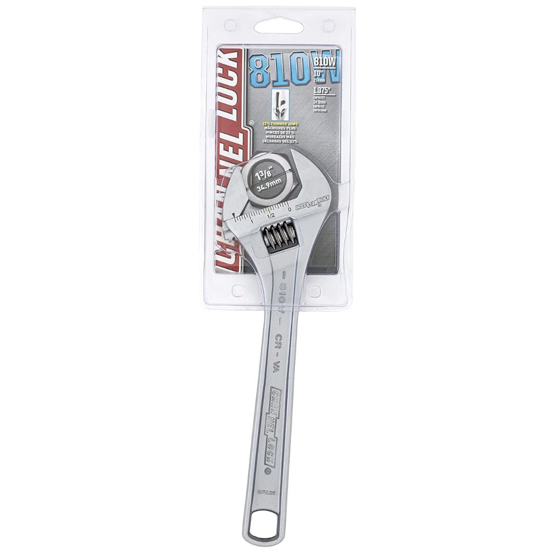 Adjustable Flat Wrench, 10 in, (Chrome)