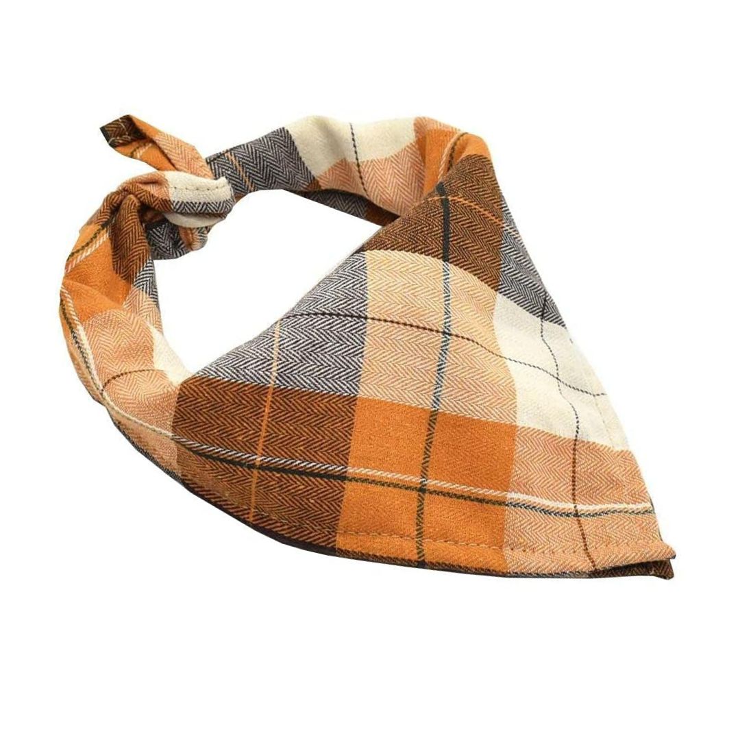 1 square pet scarf, (Brown&Beige) small