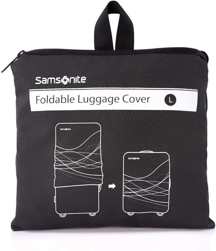 Printed Luggage Cover, Color: Black, Large