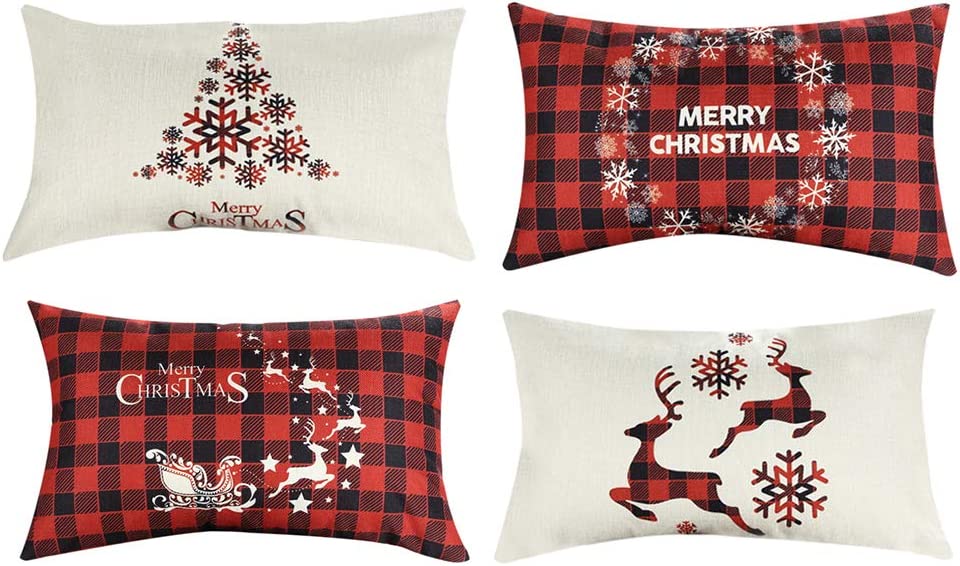 4 Christmas pillowcases, 12x20