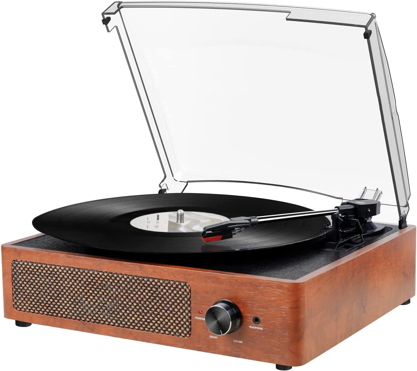 3-speed portable retro turntable,orange