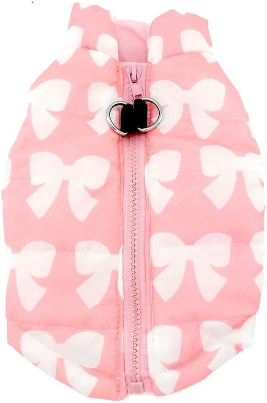 Soft Padded Pet Harness, Small (Chest 14.2" Back 10.6"), Pink Bow