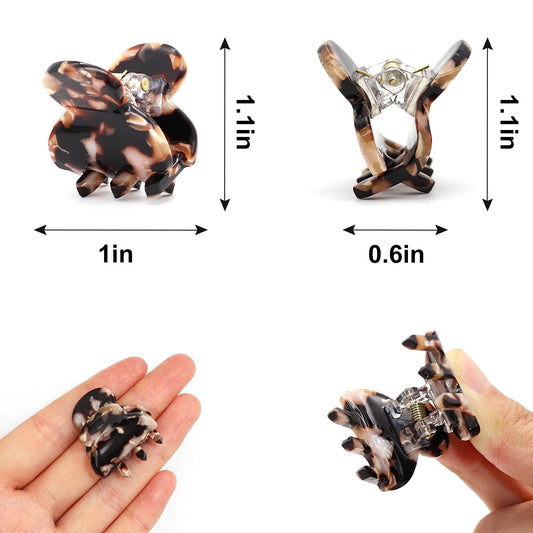 6 small hair clips, Tortoiseshell