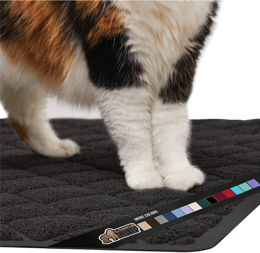 Coarse Cat Litter Catching Mat, 24x17, Small (Color: Black)