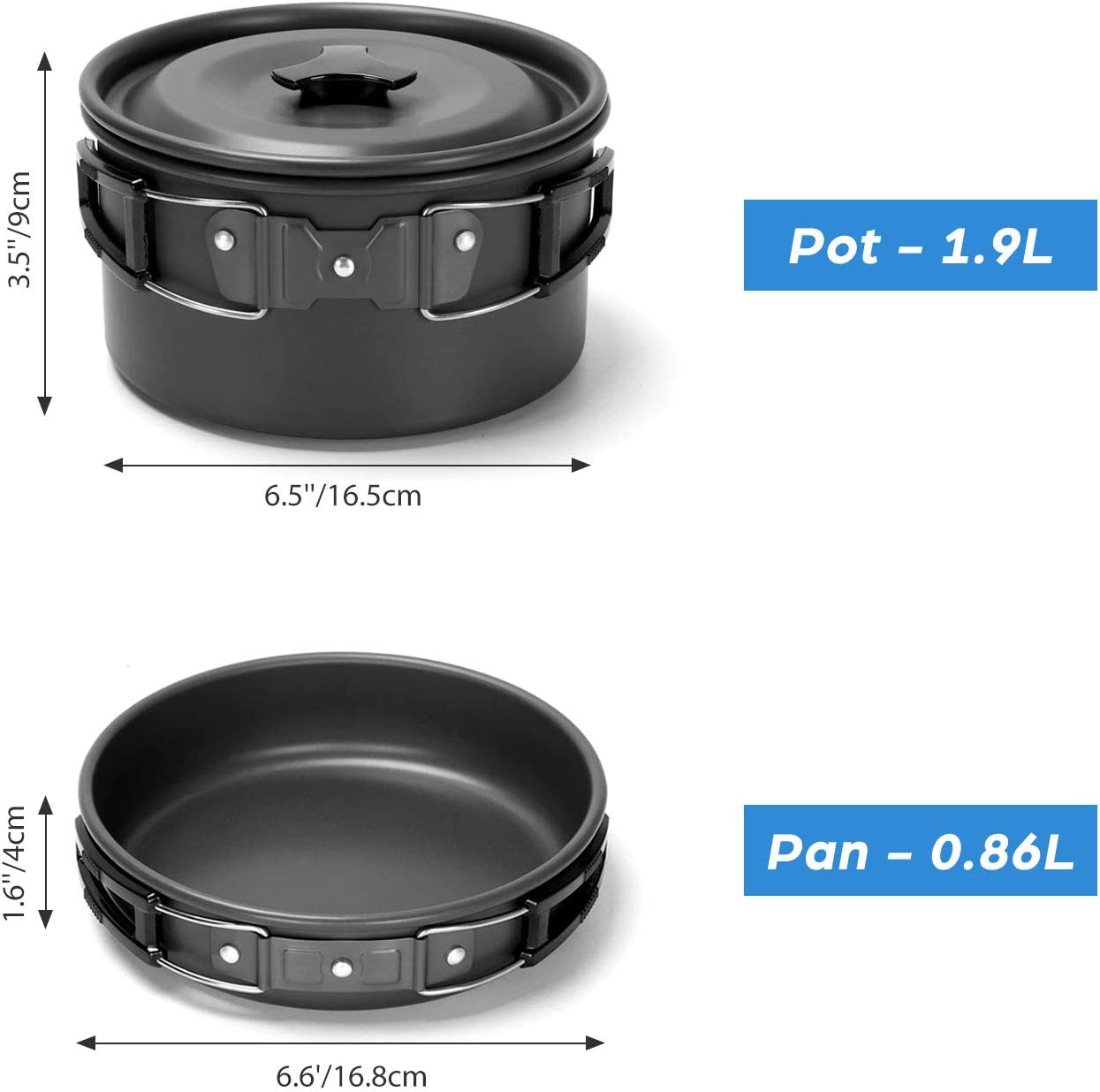 16-piece camping cookware set