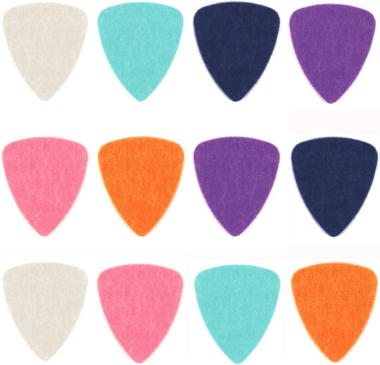 Pack of 12 picks for ukulele, acoustic electric guitar and bass