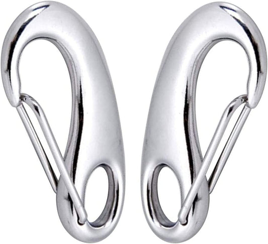 2-Pack 4" Heavy Duty Rope Connector Snap Hooks (Silver)