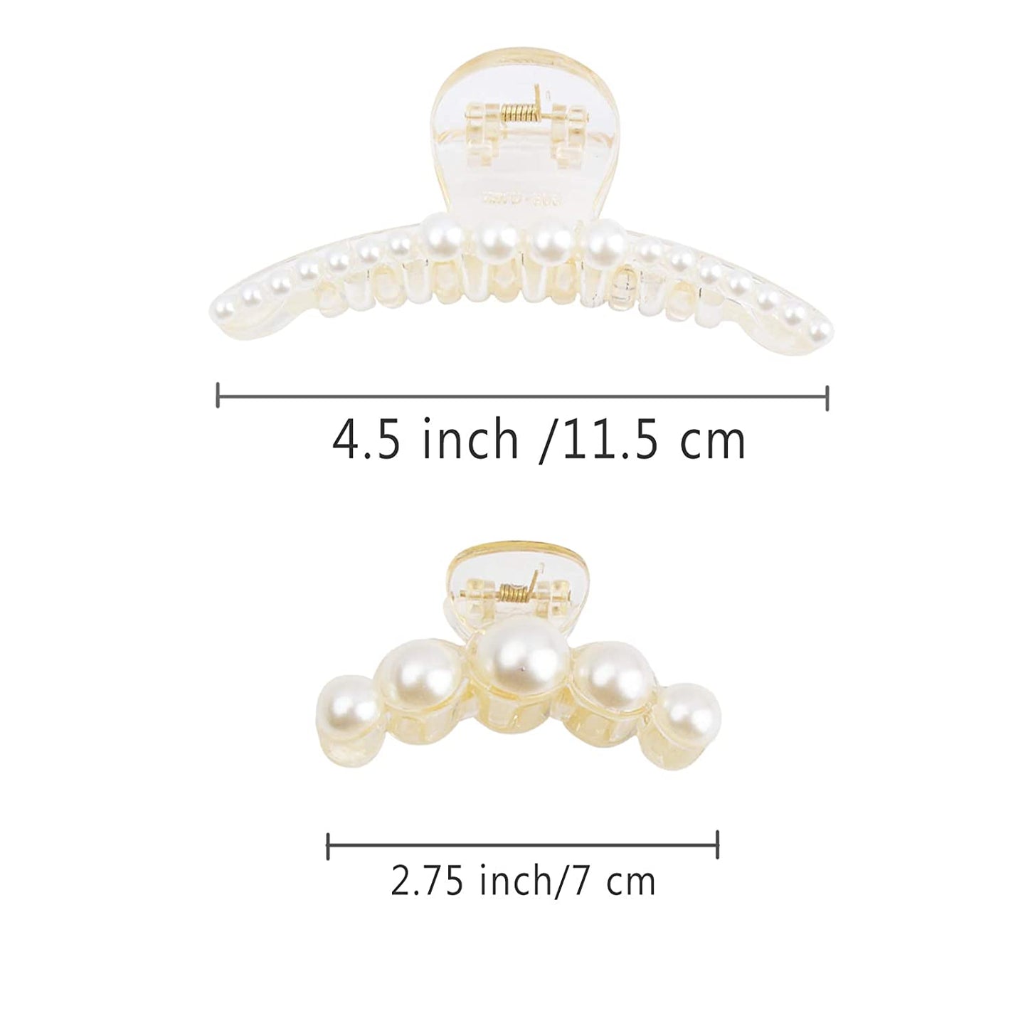 4 large pearl hair clips, (black and white)