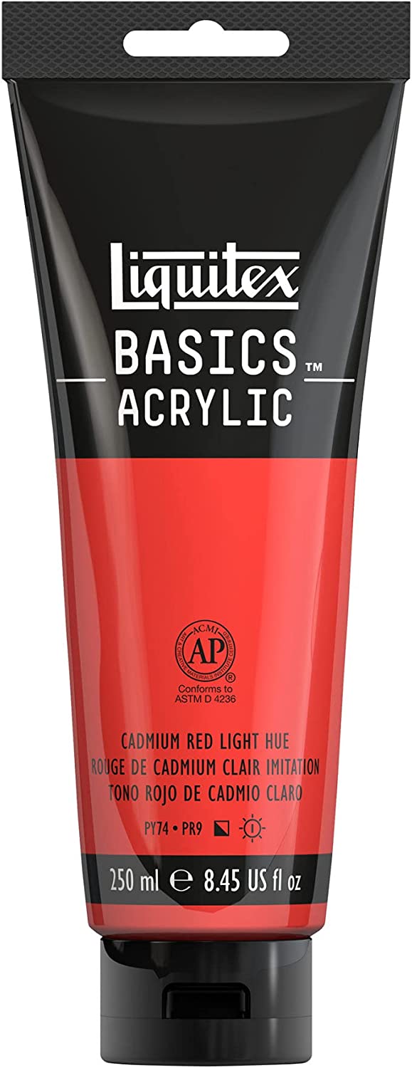 Acrylic Paint, 8.45-oz Tube, Color: Cadmium Red Light Hue