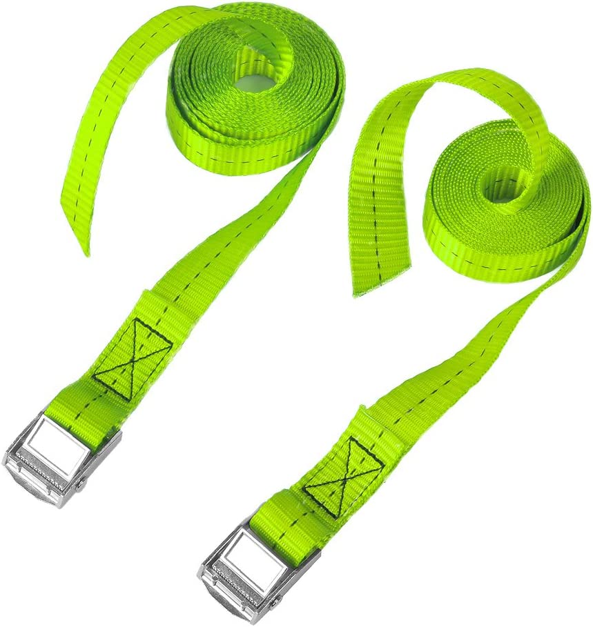 4 x 1' x 8' Green Tie Down Straps, (Green)