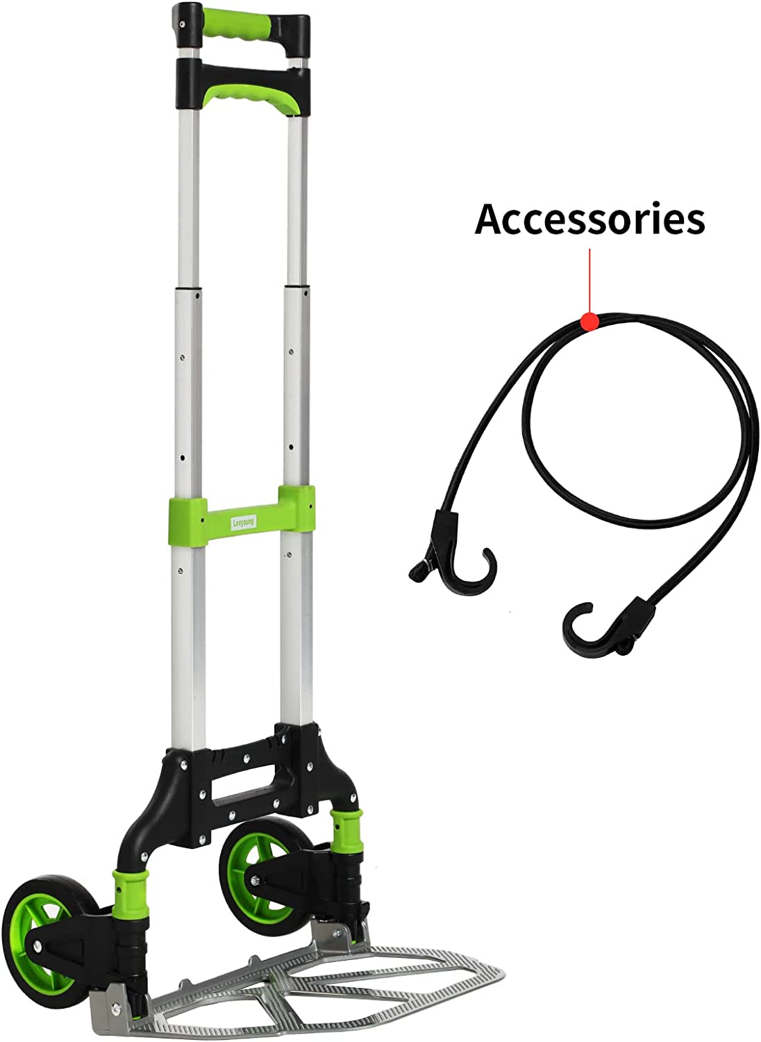 175 lb Capacity Rolling Folding Hand Truck (Green)