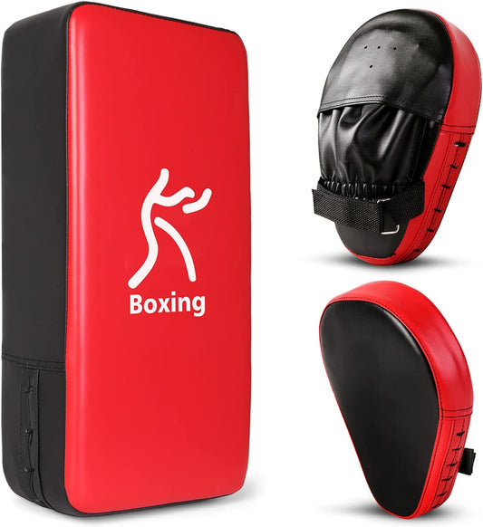 2-in-1 red and black boxing glove set