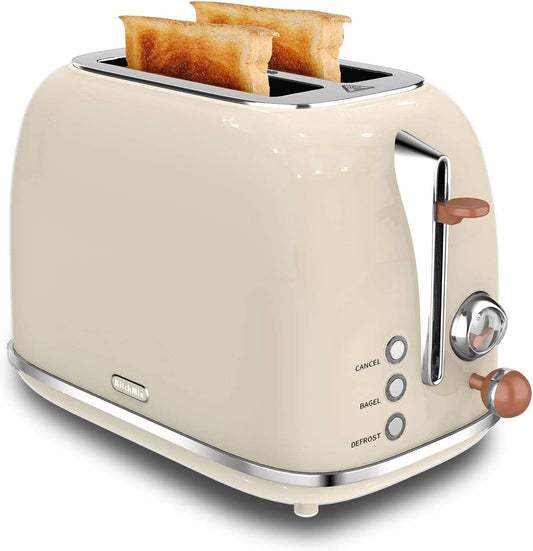 Retro Stainless Steel Toaster with 6 Settings