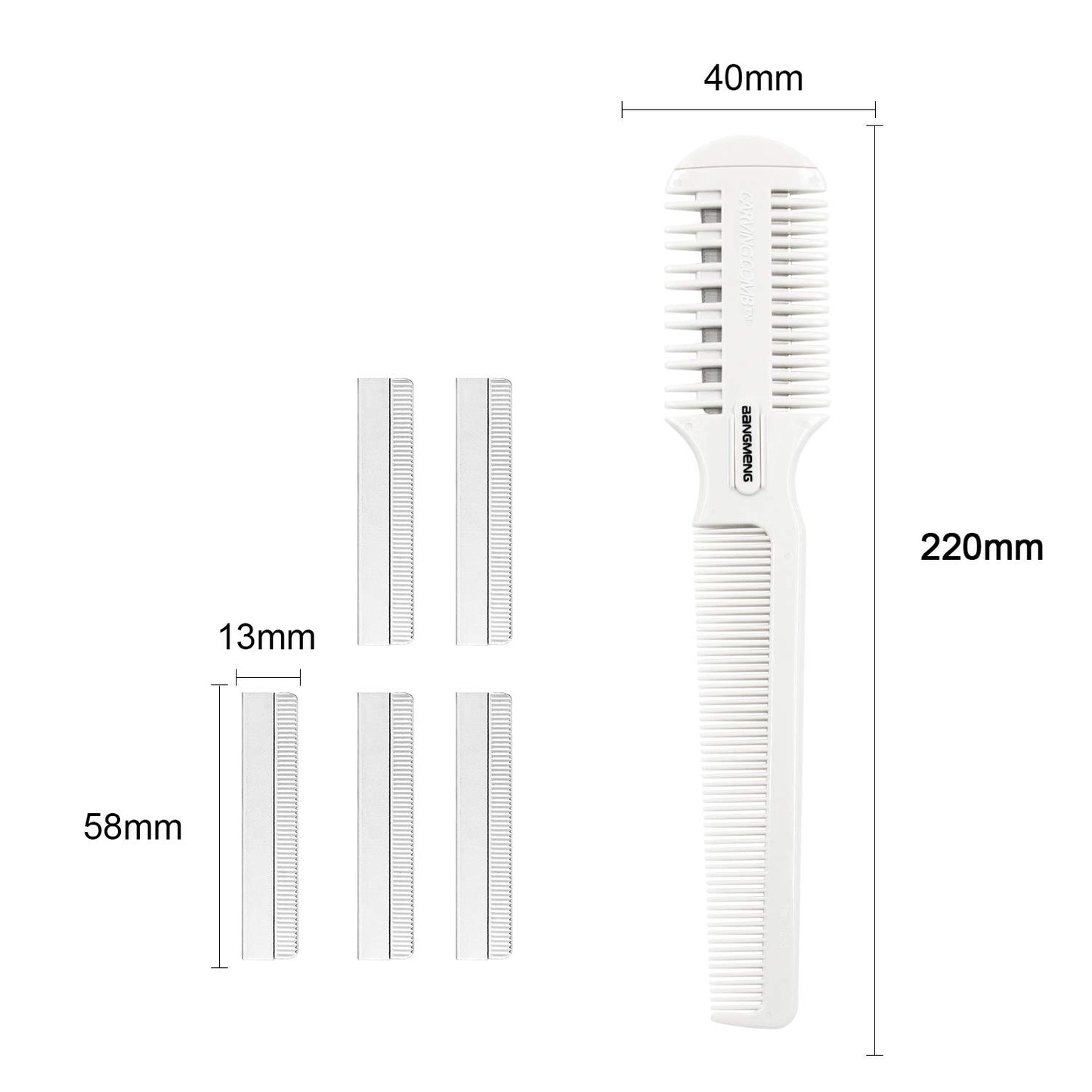 1 Piece Hair Trimmer Comb, White