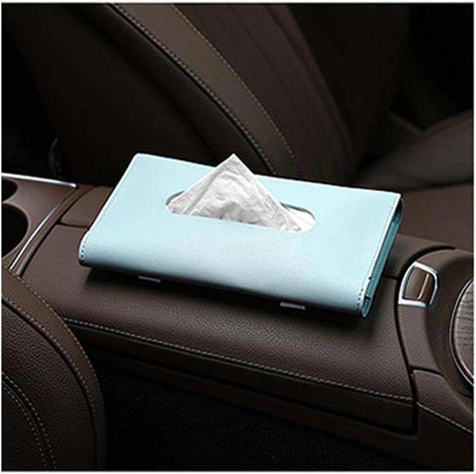 Car tissue holder, leatherette (Blue)