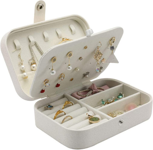 Travel Jewelry Case, Color: White, 6.3 x 3.94 x 1.97 inches