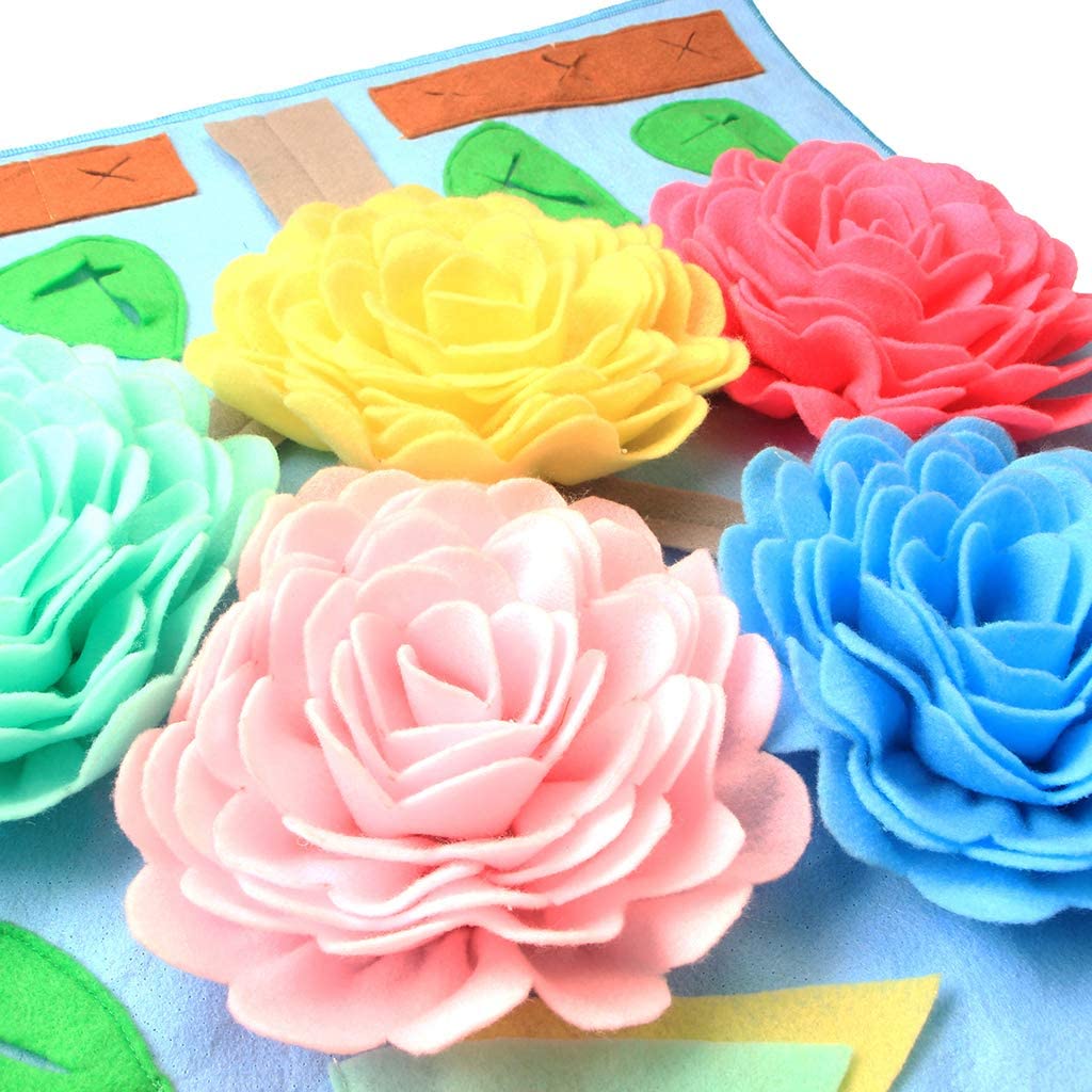 Olfactory and feeding mat for pets, 5-Flowers-A