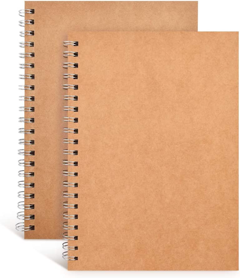 Blank Spiral Notebook, 100 Pages/50 Sheets, 7.5" x 5.1"